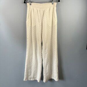 Abbeline White Eyelet Pull-on Wide Leg Pant Size‎ S Boho Festival Summer Beach